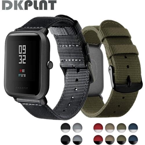 DKPLNT 20mm Universal Replacement Watch Band sport nylon strap for Huami Xiaomi Amazfit Bip for WeLoop hey 3s /Ticwatch2/ GTS