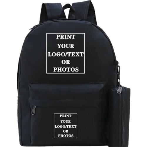 Customize Your Logo Name Image Teenager Backpack Cartoon Children School Bags Students Backpack Custom Gift Bagpack Rucksack