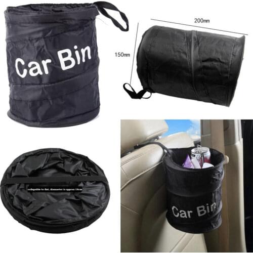 Foldable Waste Basket Collapsible Mini Bin Car Bin Water Resistant Black Litter Waste Rubbish Trash Bag Boat