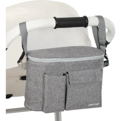 Baby Stroller Bag Soild Color Organizer Bag Nappy Diaper Mummy Bag Mama Carriage Buggy Pram Cart Basket Hook Backpack bag