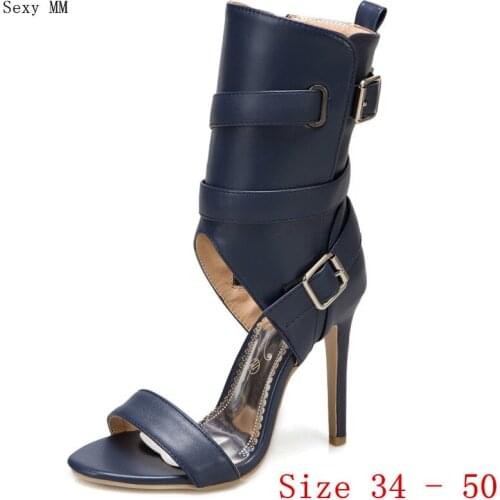 Women Gladiator Sandals High Heels Pumps Summer Shoes Woman High Heel Sandals Plus Size 34 - 40 41 42 43 44 45 46 47 48 49 50