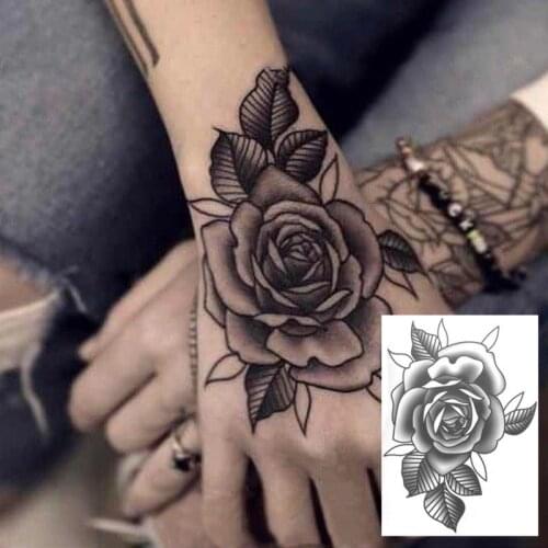Waterproof Temporary Tattoo Sticker Rose Flower Tattoos Body Art Arm Fake Sleeve Tatoo Women Men