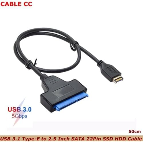 USB 3.1 Front Panel Header Motherboard to 2.5 Inch SATA 22Pin SSD HDD Cable 50cm