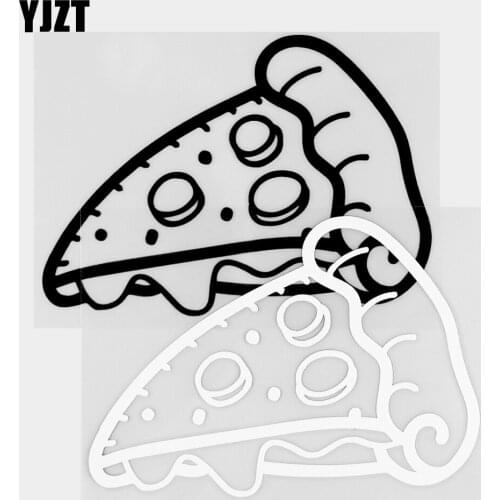 YJZT 13.9×9.9CM Delicious Pizza Vinyl Decal Body Decoration High Quality Car Sticker Black / Silver 20B-0427