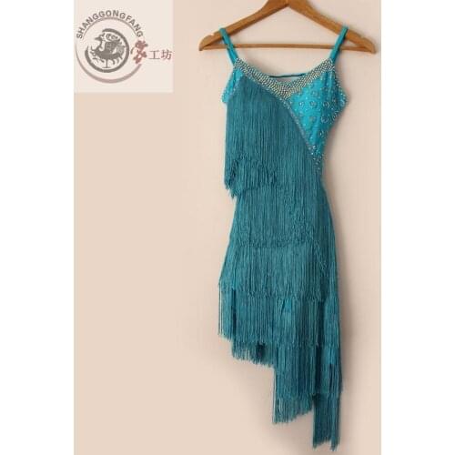 New style latin dance costume sexy tassel latin dance competition dress for women child latin dance dresses S-4XL F21