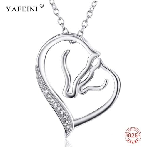 YAFEINI 925 Sterling Silver Pendants Necklace Crystal Zircon Cute Deer Pendant Jewelry for Women Girl Gifts 925 Silver Necklaces