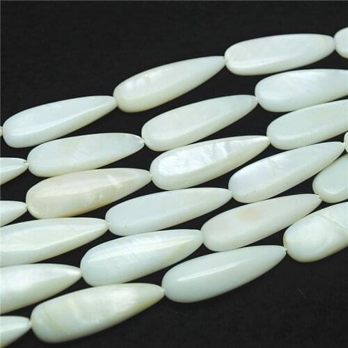 13PCS Nature Mother Of Pearl String 10x30MM Long Womens Earring Teardrop Shape Good Quality Free Shipping Wholesale Price
