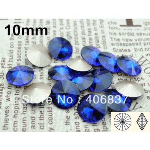 200pcs/Lot, 10mm Cobalt Crystal Rivoli Stones, Free Shipping! Chinese Top Quality Crystal Rivoli