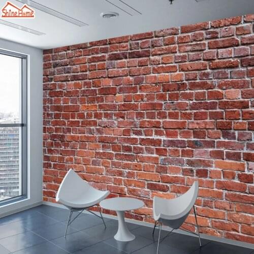 Red Brick 3d Wallpaper Mural Wallpapers for Living Room Cafe Store Wall Paper Papers Home Decor Self Adhesive Walls Murals Rolls