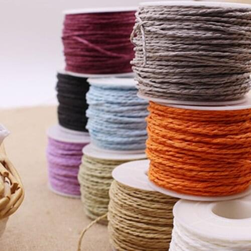 5 Roll 30Meter Natural Raffia Straw Yarn For Summer Hand Knit Crochet Hat Handbag Baskets Knitting Material Colorful Threads