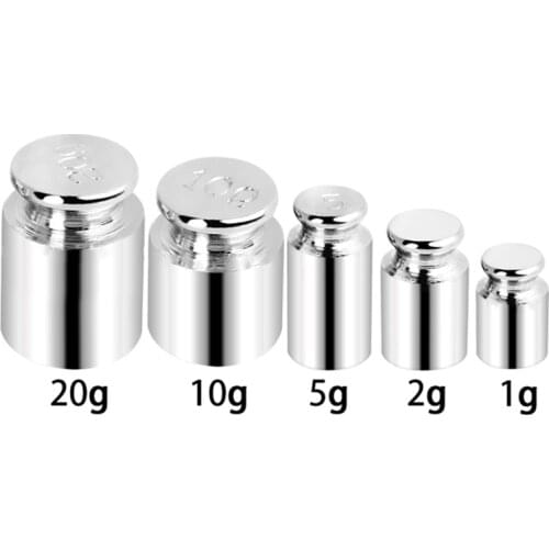 5pcs/set Precision Calibration Set Chrome Plating Scale Weights Set 1g 2g 5g 10g 20g Grams For Home Tool