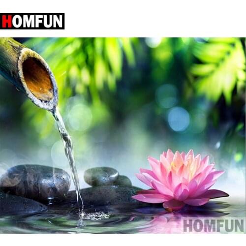 HOMFUN Diamond Painting "Orchid Stone" Cross Stitch Custom Photo Diamond Embroidery Square Round Drill Home Decor A07641