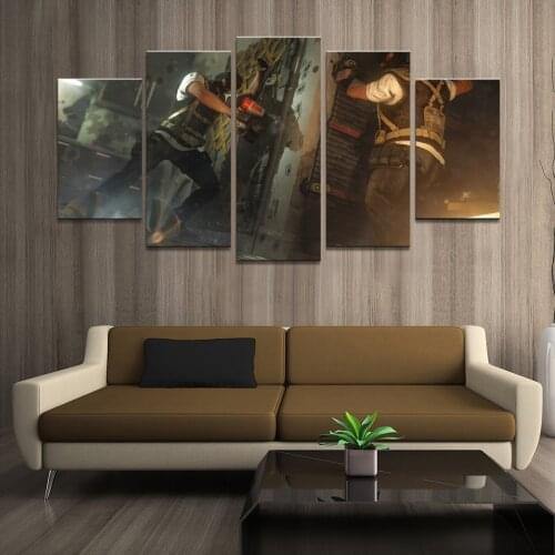 Home Decor Poster HD Pictures Prints Canvas 5 Piece Modular Rainbow Six Siege Tom Clancys Game Living Room Decorative Painting