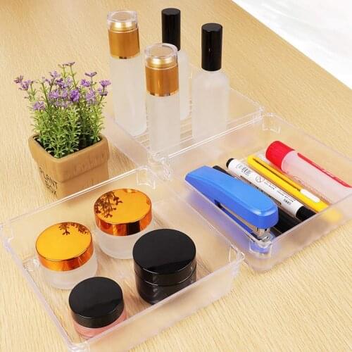 Home Transparent Simple Cosmetic Storage Box Free Combination Drawer Compartment Box 10Pcs