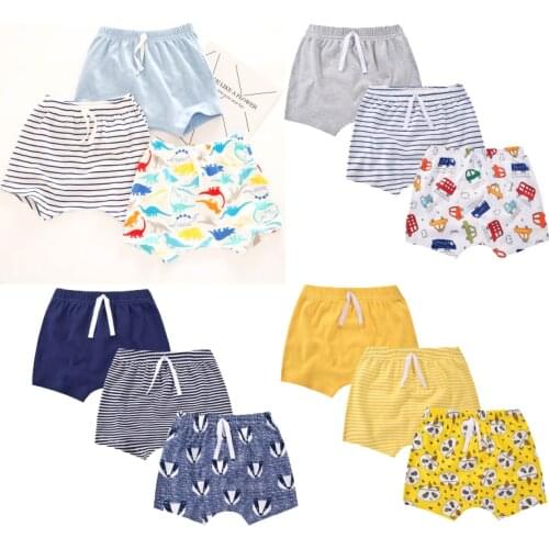 3 pieces of cotton boy shorts wear summer baby pants 0-2 years old children ass baby harem pants multicolor optional