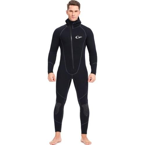 Diving Suit Male Full Bodysuit Wetsuit 5mm Neoprene Stretchy Diving Dress Surfing Snorkeling Zipper Long Sleeve Wetsuit