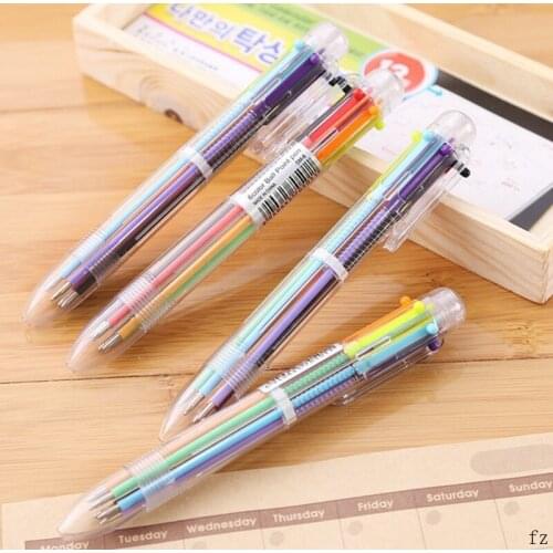 500 Pcs Multicolor Ballpoint Pen Multifunction Ball Pen Press 6 Colors School Office Supplies