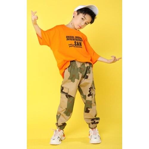 Fashion Hip Hop Kids Jazz Dance Costumes for Girls Boys Show Clothes Ballroom Dancing Costumes Street Wear Dancewear Shirt Pants