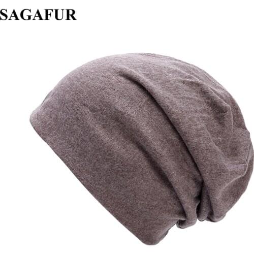 Soft Cotton Skullies Beanies Men Cap Womens Winter Hat Female Solid Color Outdoor Bonnet Slouchy Knitted Hat Plain Baggy Beanie