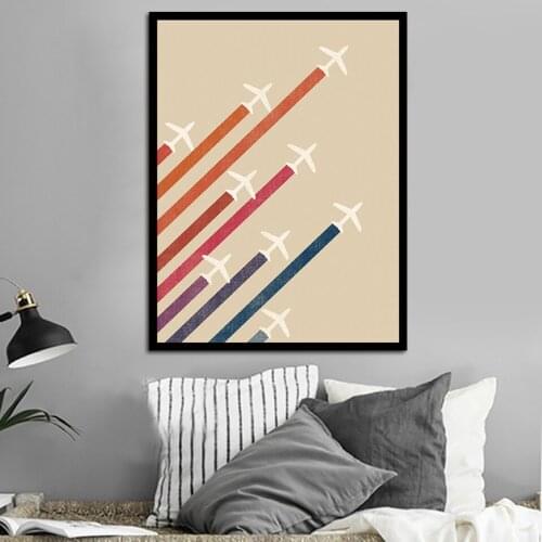 Hd Prints Wall Art Pictures Home Decor Modular Poster Nordic Colorful Cartoon Planes Canvas Painting On The Wall For Living Room
