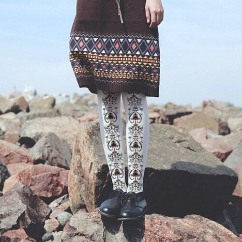 NEW sunmer sweet Japanese lolita students COS tights Velvet 80D vintage off white Pantyhose Stockings HR