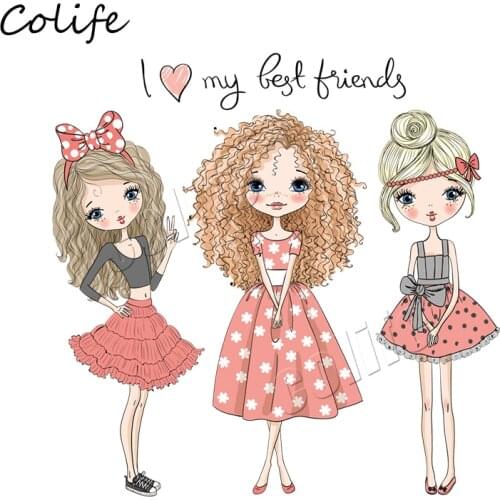 Sweet Girls Patches Iron Sticker For Clothing Fashion DIY Garment Decoration Eco-friendly Stickers On Clothes