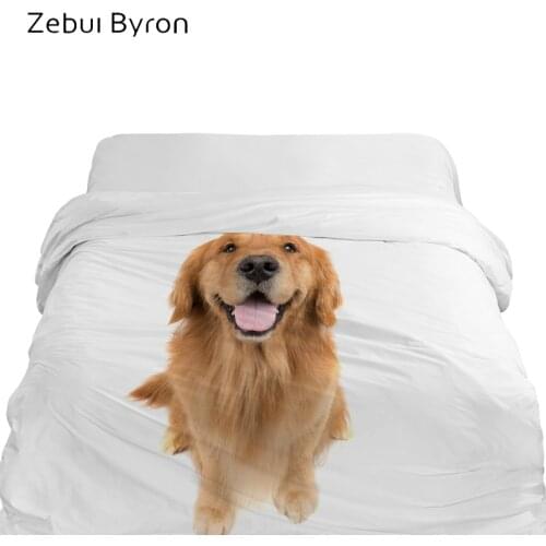 1PCS 3D Duvet Cover 220x240,HD Print Quilt/Blanket Cover King/Queen,Kids/Baby/Children Bedding animal golden retriever dog
