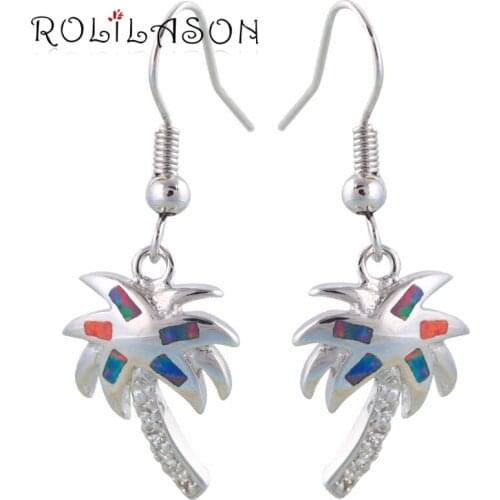 Rare Royal design Wholesale & Retail Orange Fire Opal Silver Stamped Dangle Earrings Fashion Opal Jewelry OE125