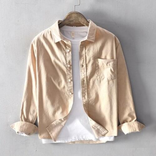 Fashion Men Shirts High Quality Long Sleeve Casual Corduroy Shirts Men British Style Classical Smart Japanese Vintage Shirts