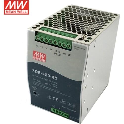 SDR-480-48 MEAN WELL 480W 48V Slim DIN Rail Switching Power Supply 110V/220V AC to 48VDC 10A Industrial Din rail Transformer