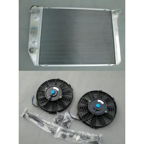 High Quality Aluminum Radiator & Fan*2 For FORD FALCON XA/XB/XC/XD/XE FAIRMONT CLEVELAND 302/351 V8 AT/MT 1972-1984 73 74 75 76