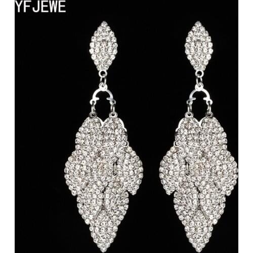 YFJEWE Top Quality Tree Leaf Silver color Gold Color Earring Fashion Jewelry Austrian Crystal Wholesale Christmas Gifts E488