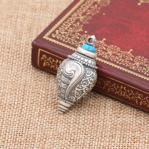 925 silver jewelry retro Thai silver personalized Xiangyun Kwu Box Pendant, male and female Leng Yan curse Pendant