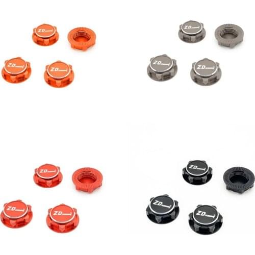 ZD 4Pcs Metal 17mm Hex Wheel Nuts Dustproof for 1/8 Traxxas X-Maxx Summit E-Revo ARRMA 1/7 ZD Racing EX-07 EX07 RC Car