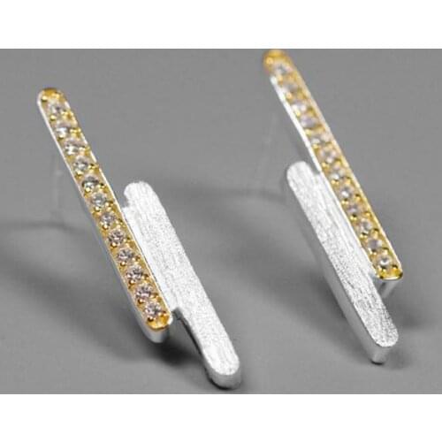 Volta Van 925 Sterling Silver Zircon Stud Earrings Pendientes Plata Elegant 2021 New Fine Jewelry Fashion Concise Design Earring