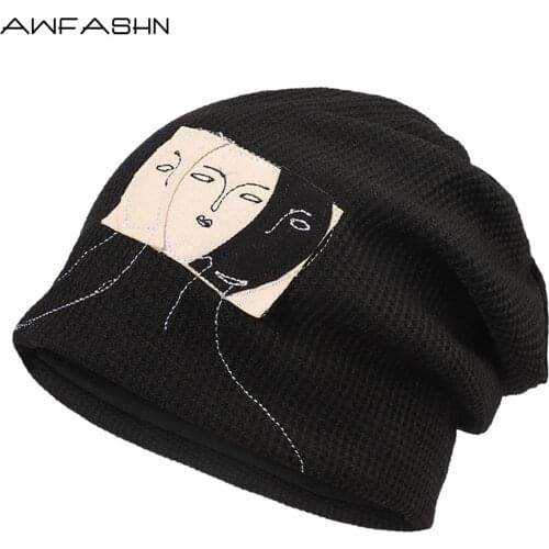 Winter Hat Womens Hat Mens Caps Japanese Abstract Character Personality Outdoor Beanie Warm Hat Skull Hat Beanie Hat 2021 New