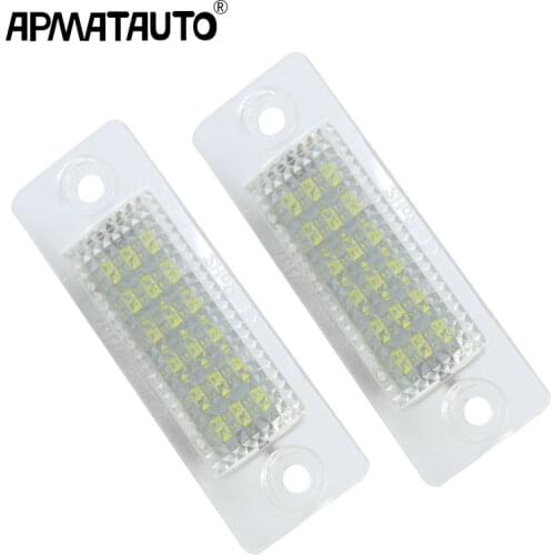 2pcs 12V LED Car License Number Plate Light Lamp No Error For VW Touran Golf Caddy Jetta MK5 T5 Passat Cimousint SKODA Superb