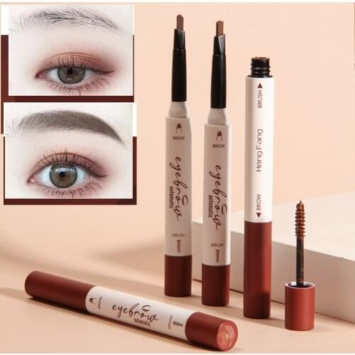 2 In 1 Exquisite Eyebrow Pencil Color Evenly Waterproof&Sweat-proof Eyebrow Pencil With Brush Eyes Makeup Easy To Wear TSLM1