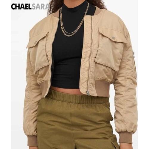 2020 Autumn Women Short Baseball Jackets Casual Solid Zipper Loose Bomber Coat Female Outwear Tops Chaqueta Mujer