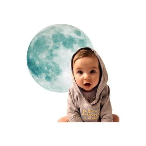 30x30cm 3D Creative Wall Stickers Luminous Moon Ceiling Tiles Brick WallStickers Glow-in-the-Dark Kids Room Decor Poster Mural