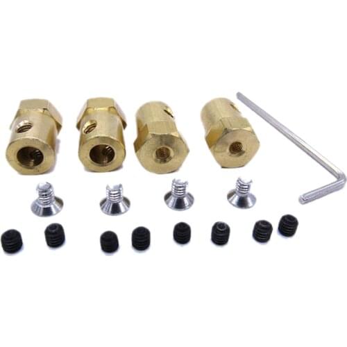 4PCS 5mm to 12mm Brass Combiner Wheel Hub Hex Adapter for WPL B14 B16 B24 B36 C14 C24 MN D90 D91 RC Car Spare Parts