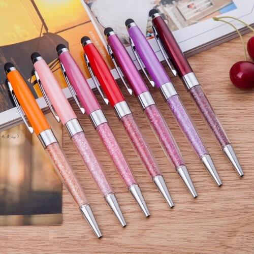 90pcs/set Manufacturers Selling Metal Touch Screen Pen New Crystal Pen Business Gift Wholesale Metal Ball Pen