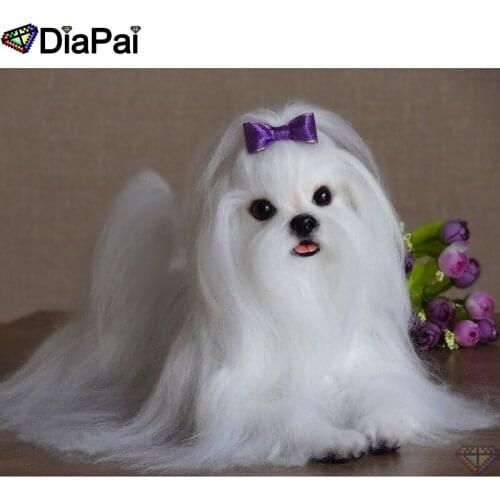 DIAPAI Diamond Painting 5D DIY 100% Full Square/Round Drill "Animal dog" Diamond Embroidery Cross Stitch 3D Decor A26043