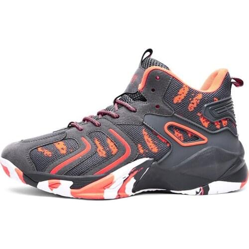 2021 New Basketball Shoes Student High-top Sports Shoes Mens Rubber Sole Breathable Mesh Casual Sneakers Large Size