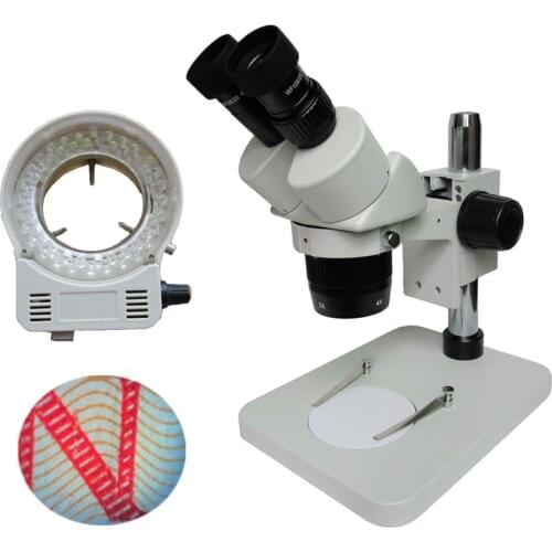 With 64 beads LED illuminator Zoom 20X-40X Binocular Stereo Microscope for cell phone mobile repair detect antique and jewel