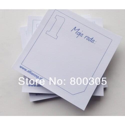 Custom logo sticky memo pad note pad/notepad 100*100MM *50 sheets 500pcs /lot