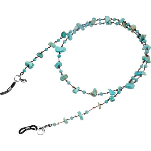 Natural Stone Glasses Chain Fashion New Irregular Blue Beads Charm Reading Sunglasses Lanyard Strap Necklace Eyeglass Chain Cord