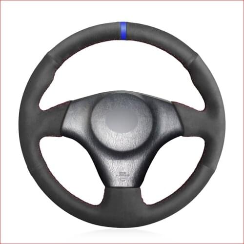 Black Suede Blue Marker Steering Wheel Cover for Toyota RAV4 1998-2003 Celica 1998-2005 Corolla 2003-2008 Matrix 2003-2008 MR2