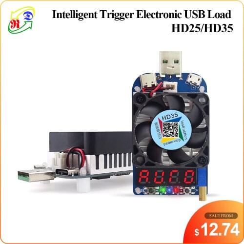 RD HD25 HD35 Trigger QC2.0 QC3.0 Electronic USB Load resistor Discharge battery test adjustable current voltage 35w