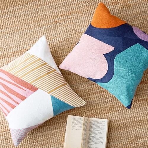 45x 45cm Decorative Cushion Cover Cotton Pillow Cover Abstract Geometric Pillowcase Home Decor For Living Room Bed Room